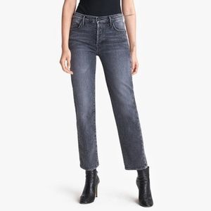 MOTHER Straight Leg Jeans in Washed Charcoal